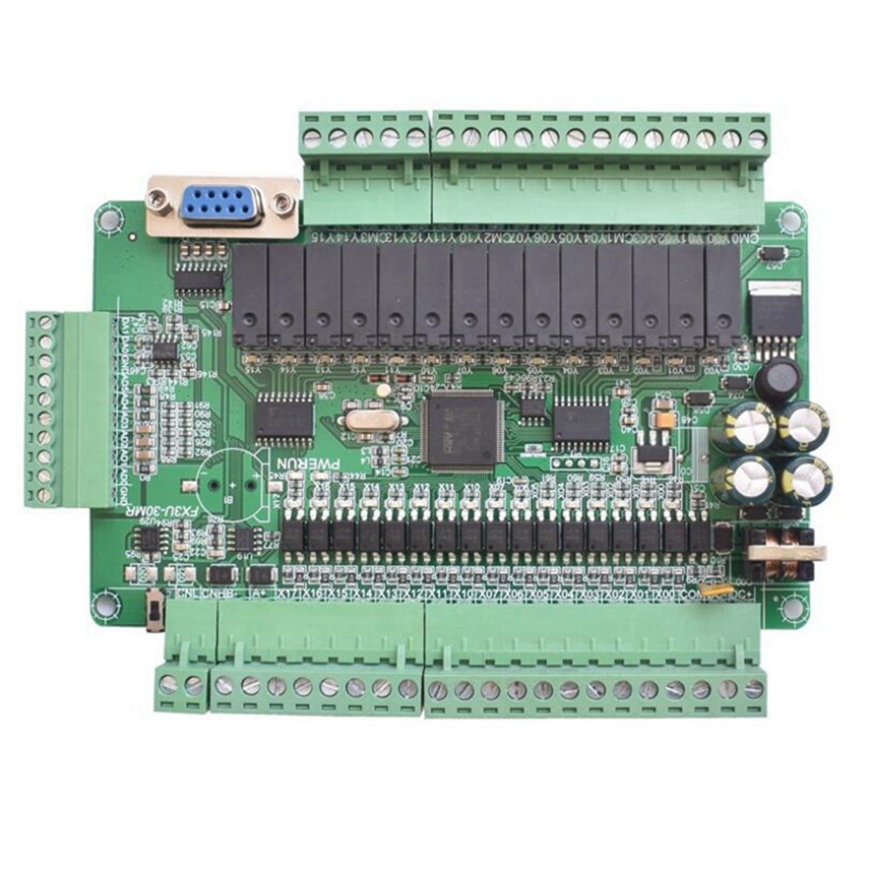 2 x PLC przemysłowa płytka sterująca, prosty programowalny kontroler typ FX3U-30MR, obsługuje komunikację RS232 / RS485