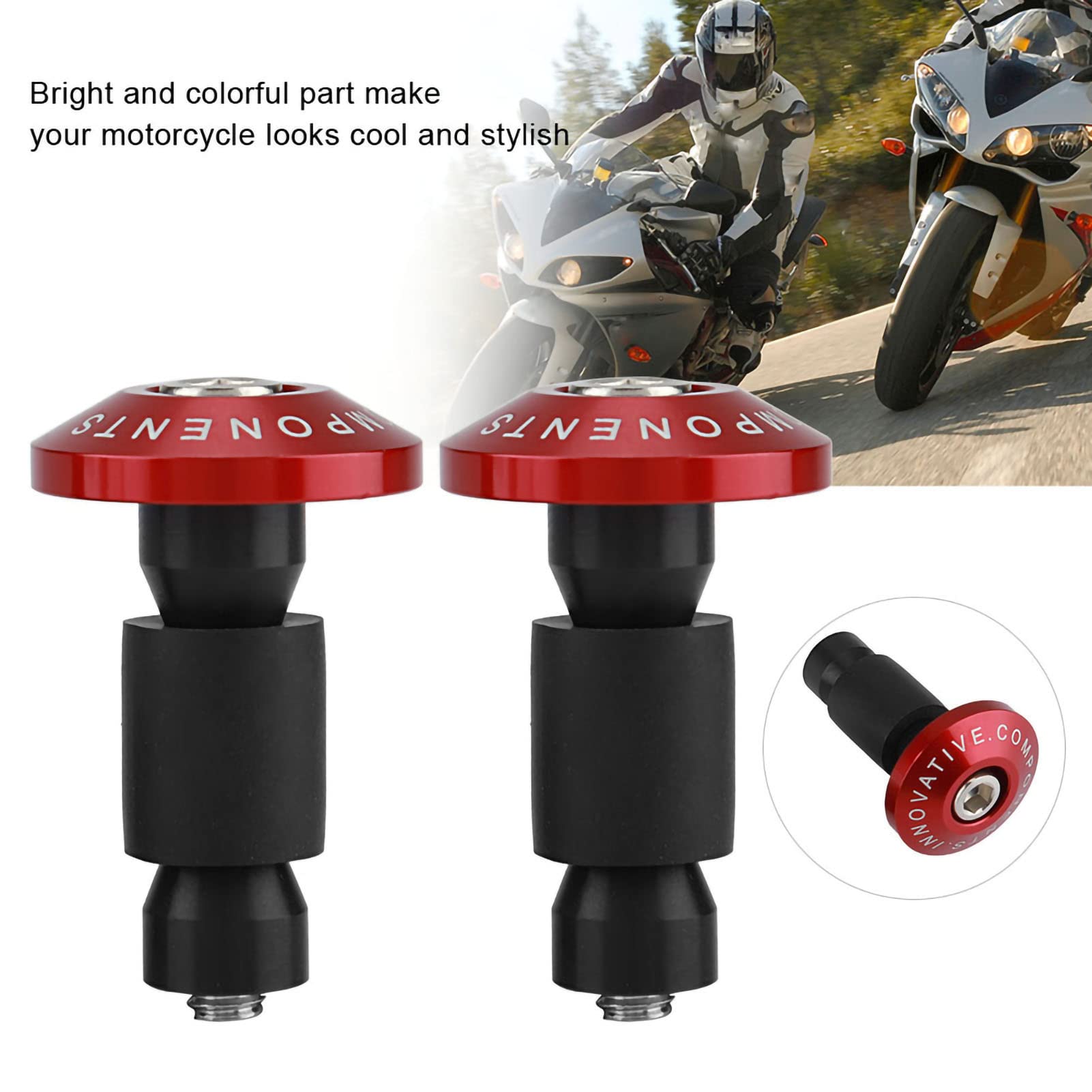 Aramox Capuchons D'Extrémité De Guidon Moto 22mm - Embouts De Barre Universels Noir Pour Racing ATV Offroad