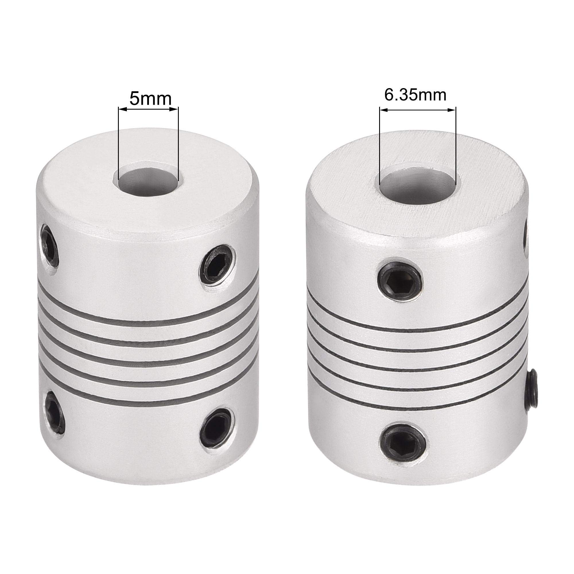uxcell 5mm to 6.35mm Aluminum Alloy Shaft Coupling Flexible