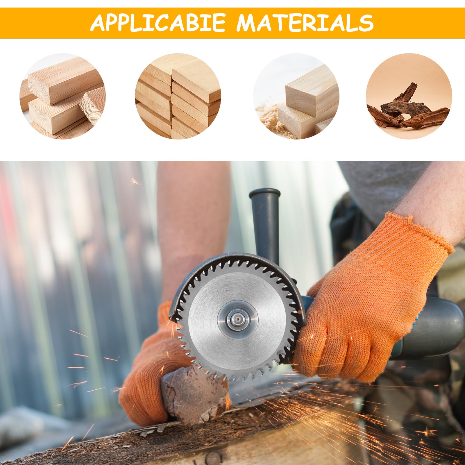 4 Pcs Discos de Amoladora Angular, 115 mm Disco sierras circulares de madera para Amoladora Angular, Disco de carburo de 40 dientes para carpintería, madera dura, contrachapado, plástico