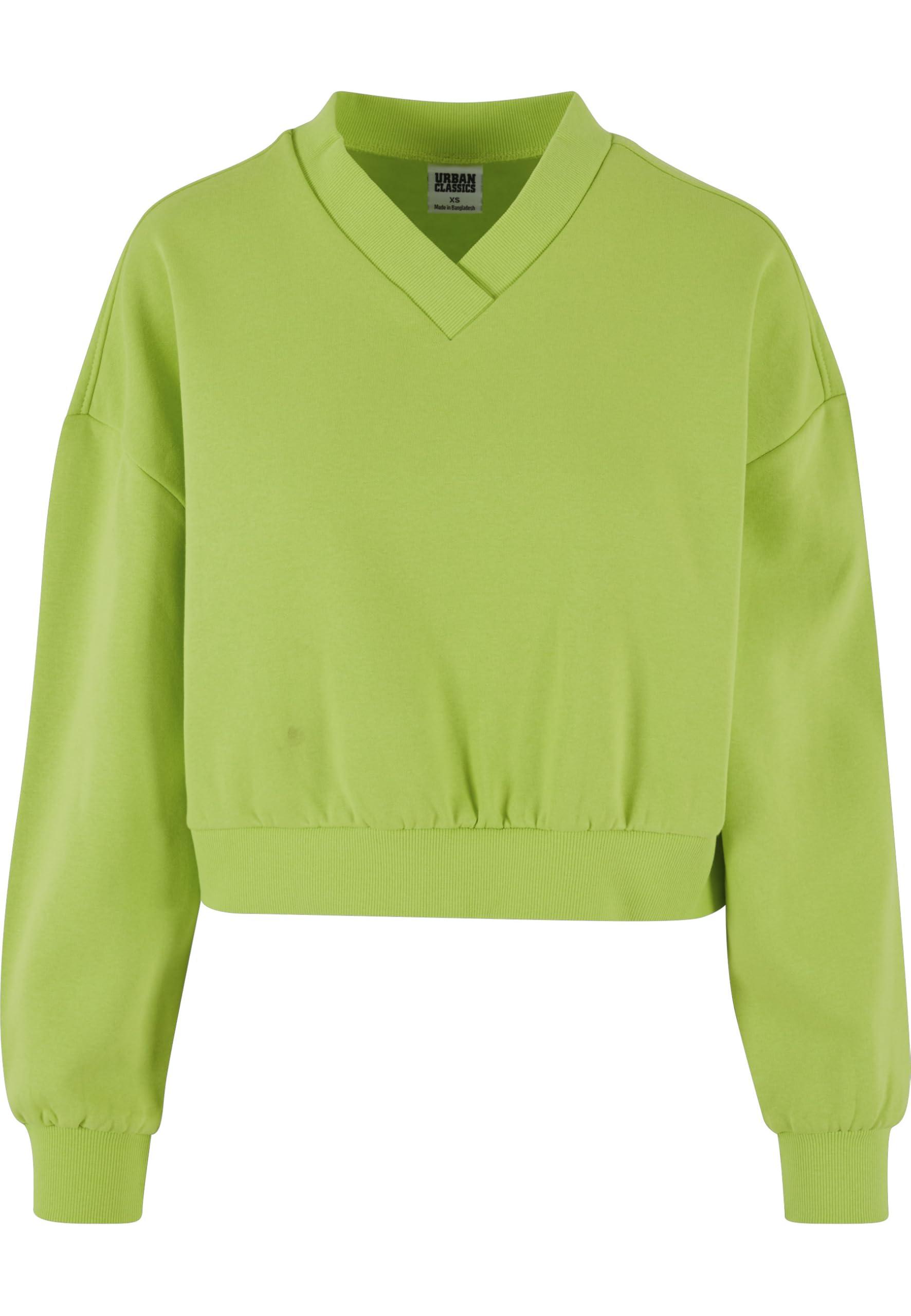Urban Classics Women's Ladies Cropped V-Neck Sweatshirt, Frozenyellow,