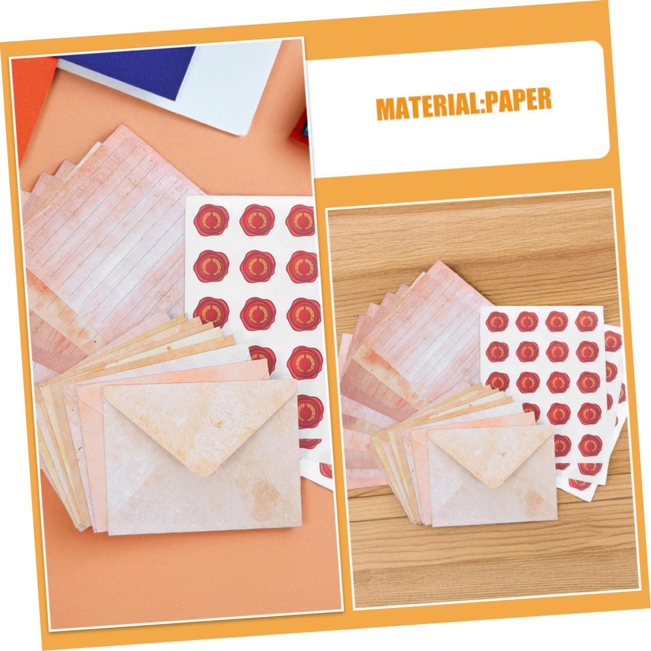 Alipis 100sätze Briefpapier-set mit Umschlägen Vintage-design Liniertes Papier Tinteinheim für Briefe und Einladungen Retro-ästhetik Personalisierte Notizen Geeignet für Anlässe
