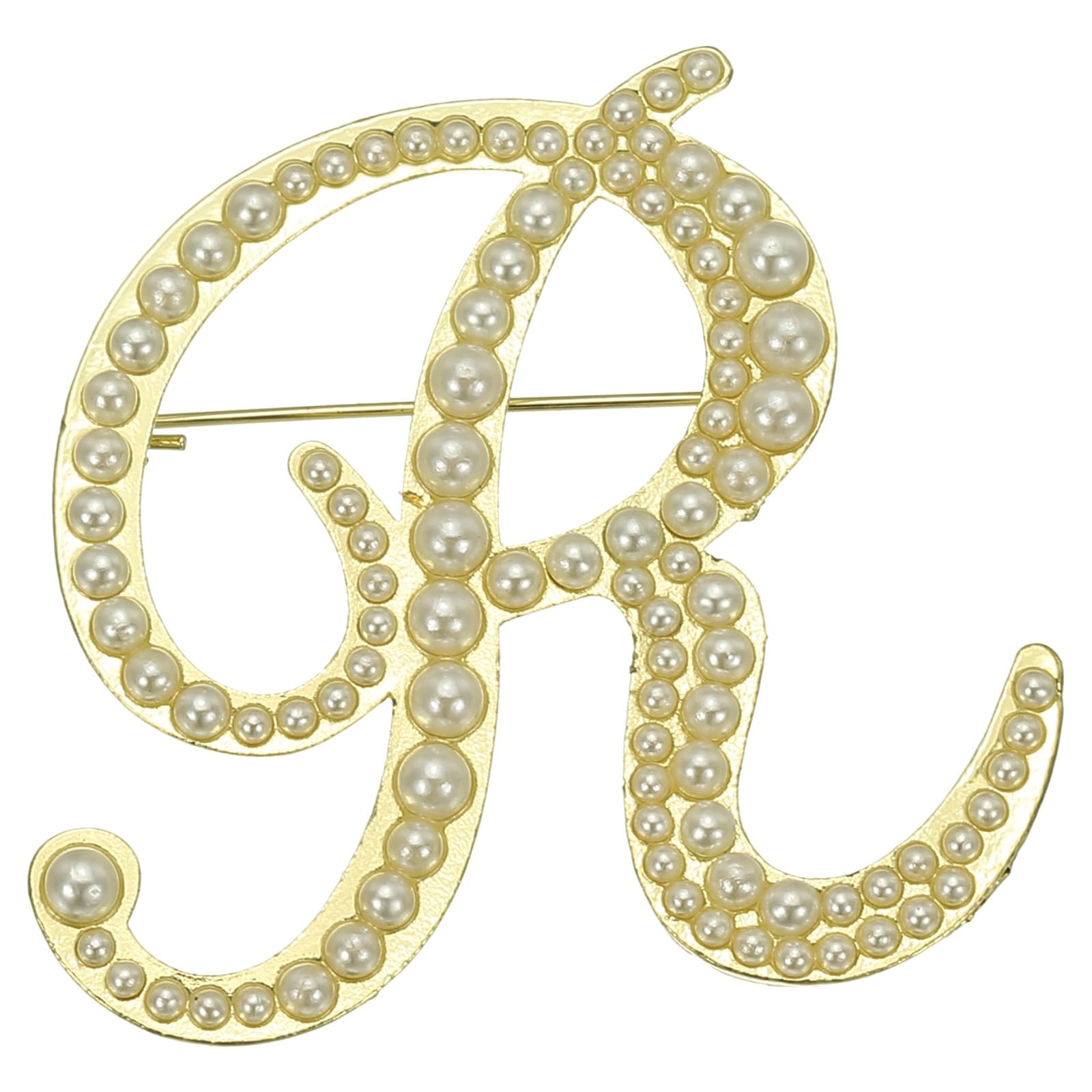 PATIKIL Letter Brooch Pins, Pearl Initial Alphabet Letter Lapel Badges Pin for Women Men Girl Wife Suits Clothes Dress Bouquet Coat Hat Bag Craft Party