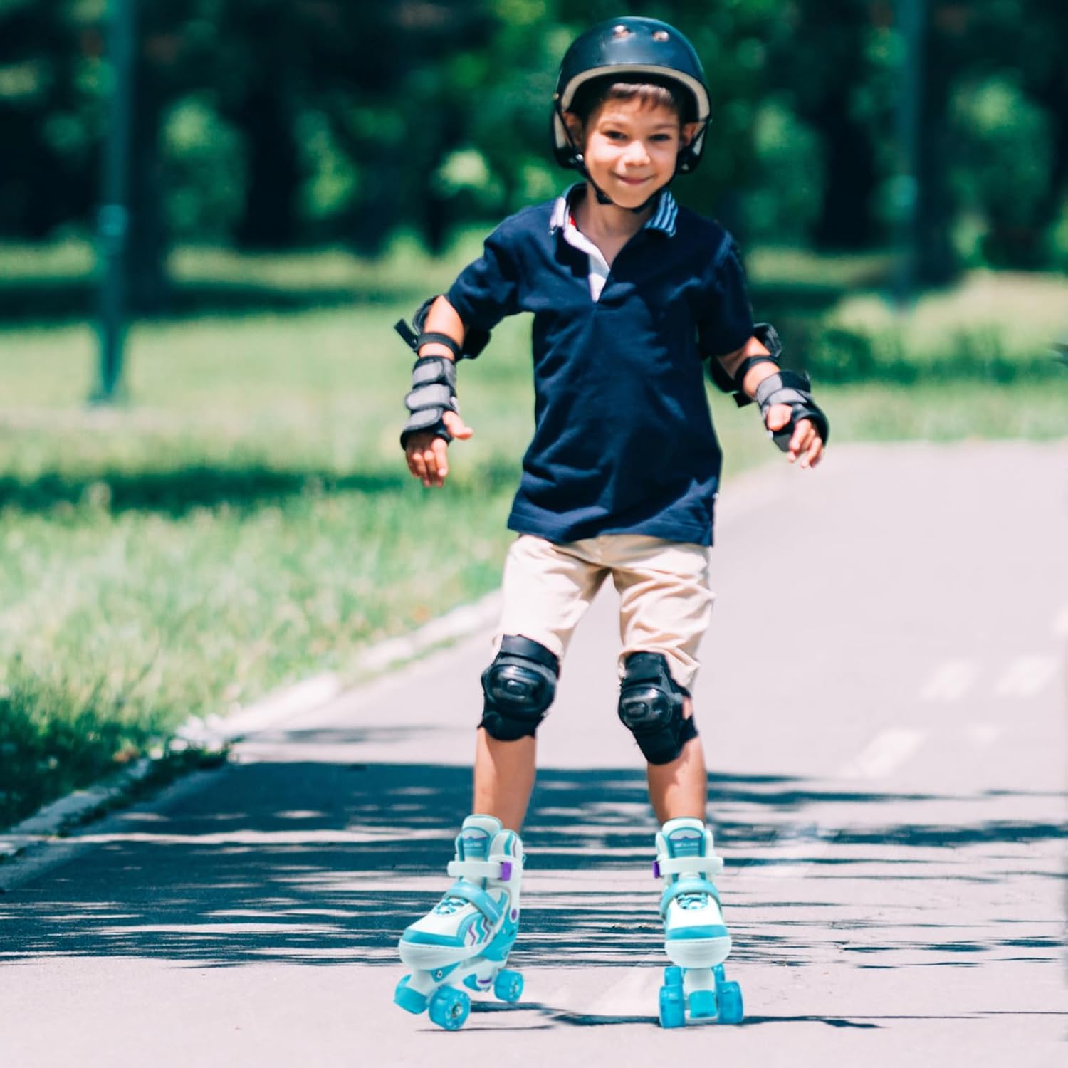 Kids Roller Skates for Boys and Girls Adjustable Skate with All Light up Wheels Ages 5-8 and 8-12 for Beginner in Outdoor Indoor Sports.
