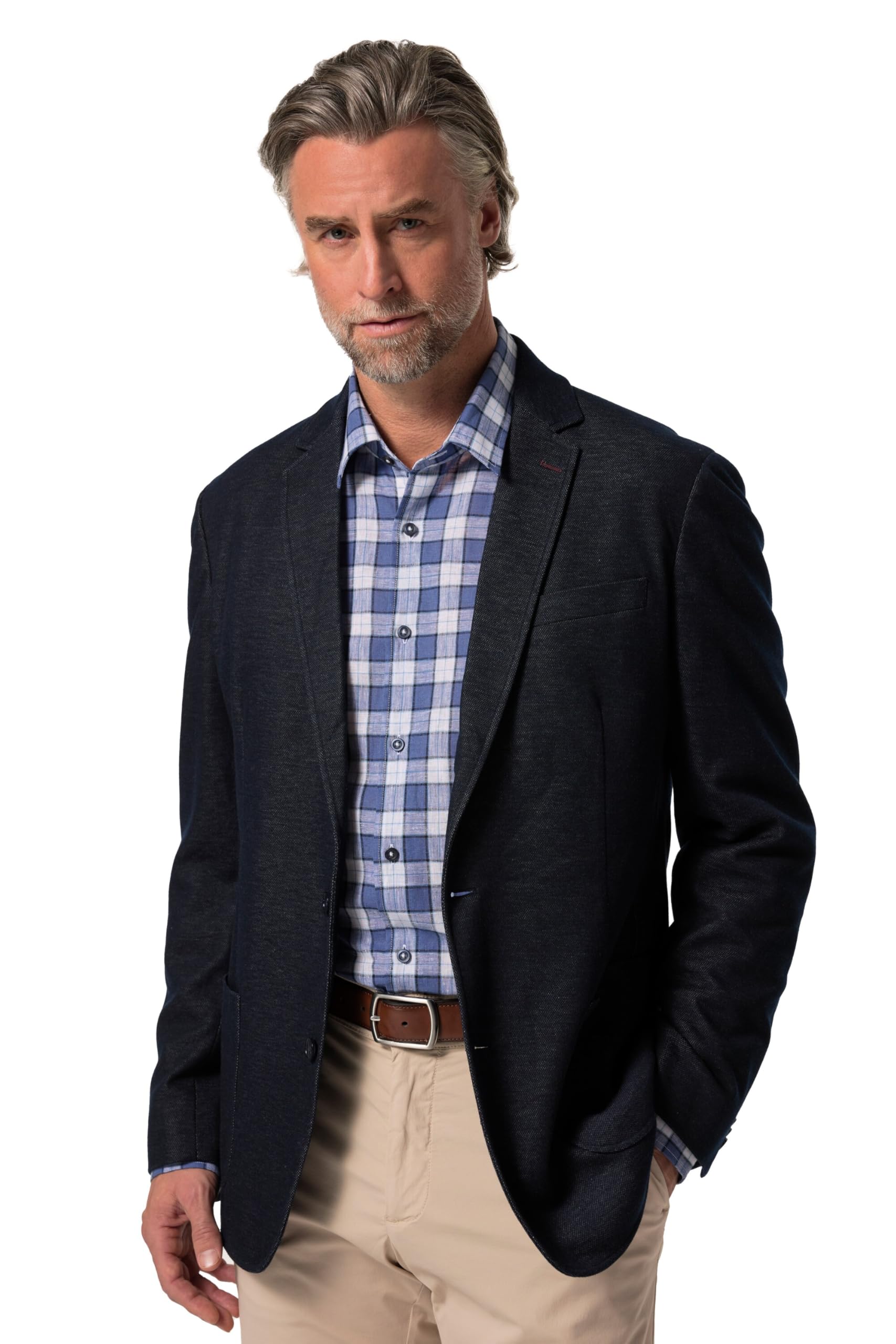 Boston Park Herren große Größen Übergrößen Menswear L-8XL Jersey-Sakko, Business, Jeansoptik, 3 Taschen 836759