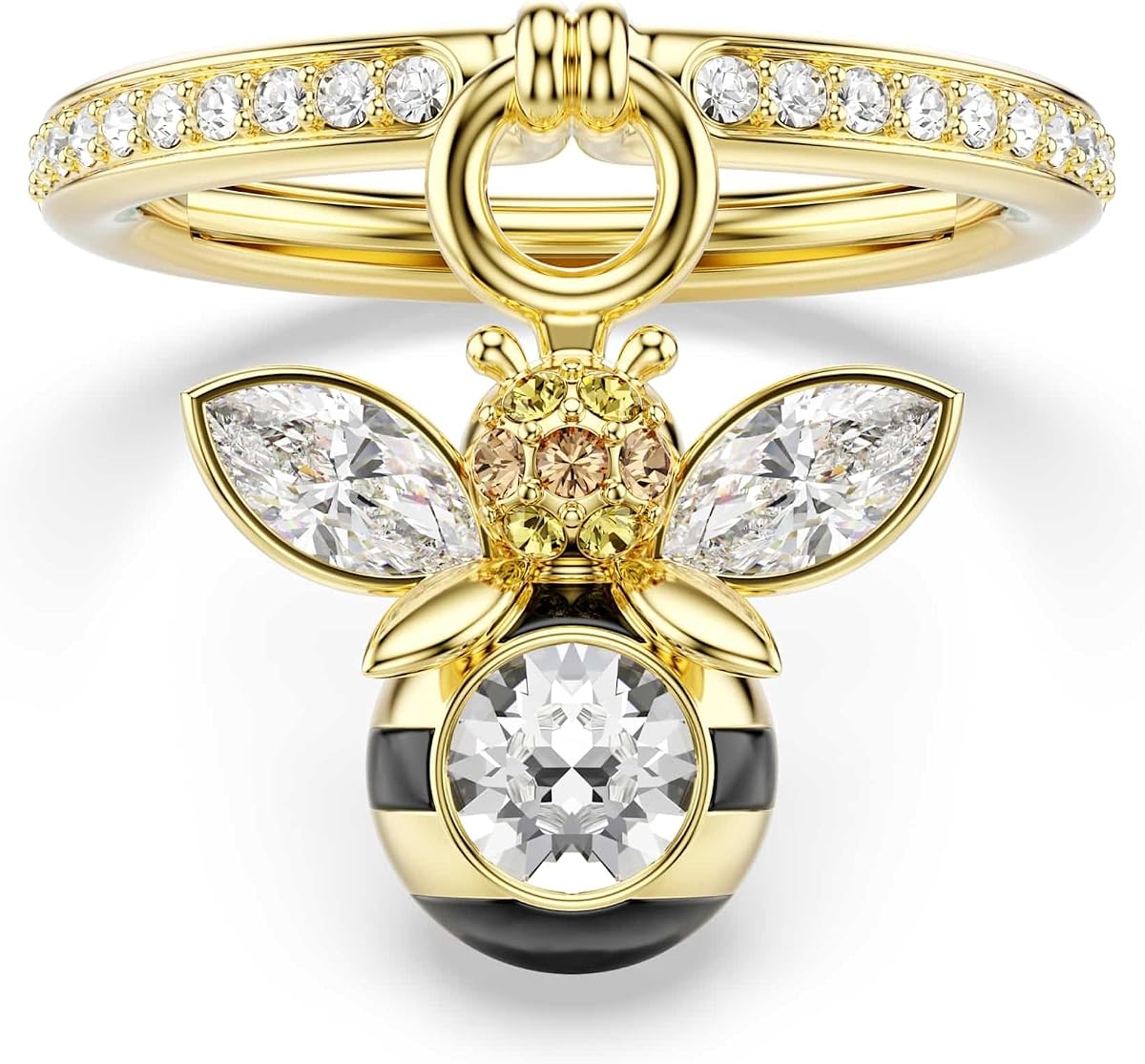 Anillo con motivo Idyllia, Tallas mixtas, Abeja, Multicolor, Baño tono oro