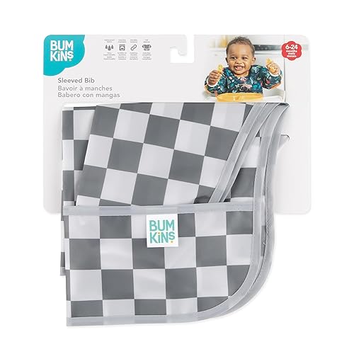 Miniatura 165 de Bumkins - Babero con mangas - Para niños y niñas, bebés y niños pequeños de 6 a 24 meses - Ligero, duradero, impermeable - Babero de manga larga -