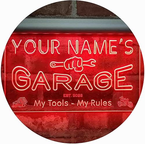 Miniatura 30 de ADVPRO personalizado: tu nombre estación del año, garaje temático, cueva para hombres. Decoración con color LED neón único signo 24 x 16 pulgadas
