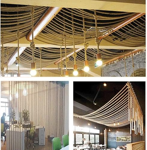 Miniatura 6 de Cuerda de yute 100% natural trenzada de cáñamo marrón Manila (100 pies 1 pulgada) para manualidades, muelle, paisajismo decorativo, escalada,