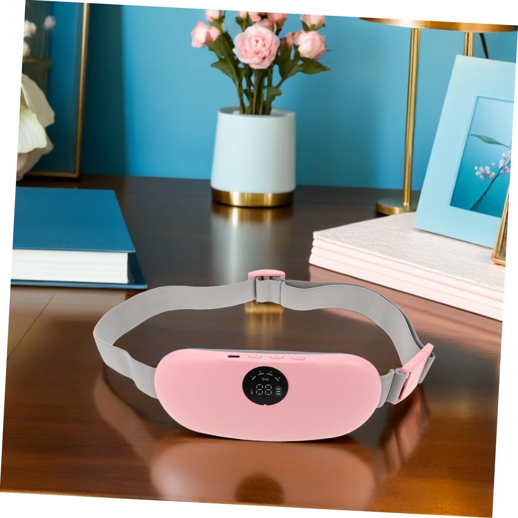 Cinturón Térmico para Cintura y Abdomen Masajeador con Calor Rápido Recargable Portátil para Alivio Menstrual y Calambres Cómodo para Mujeres y Niñas