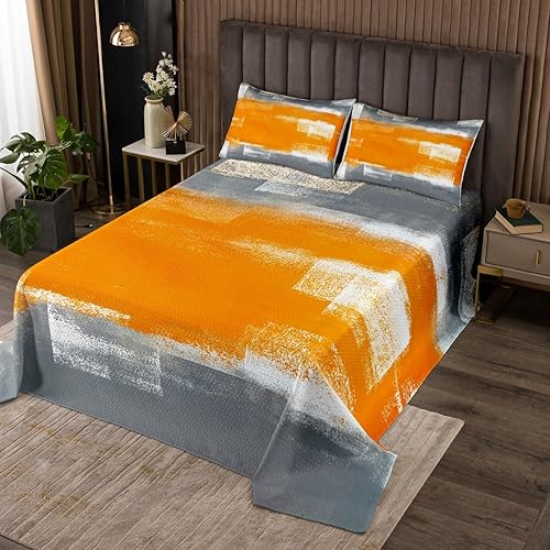 Miniatura 9 de Juego de edredón azul negro y gris para niños y niños, juego de colcha geométrica de retazos a cuadros, juego de colcha King retro grunge graffiti