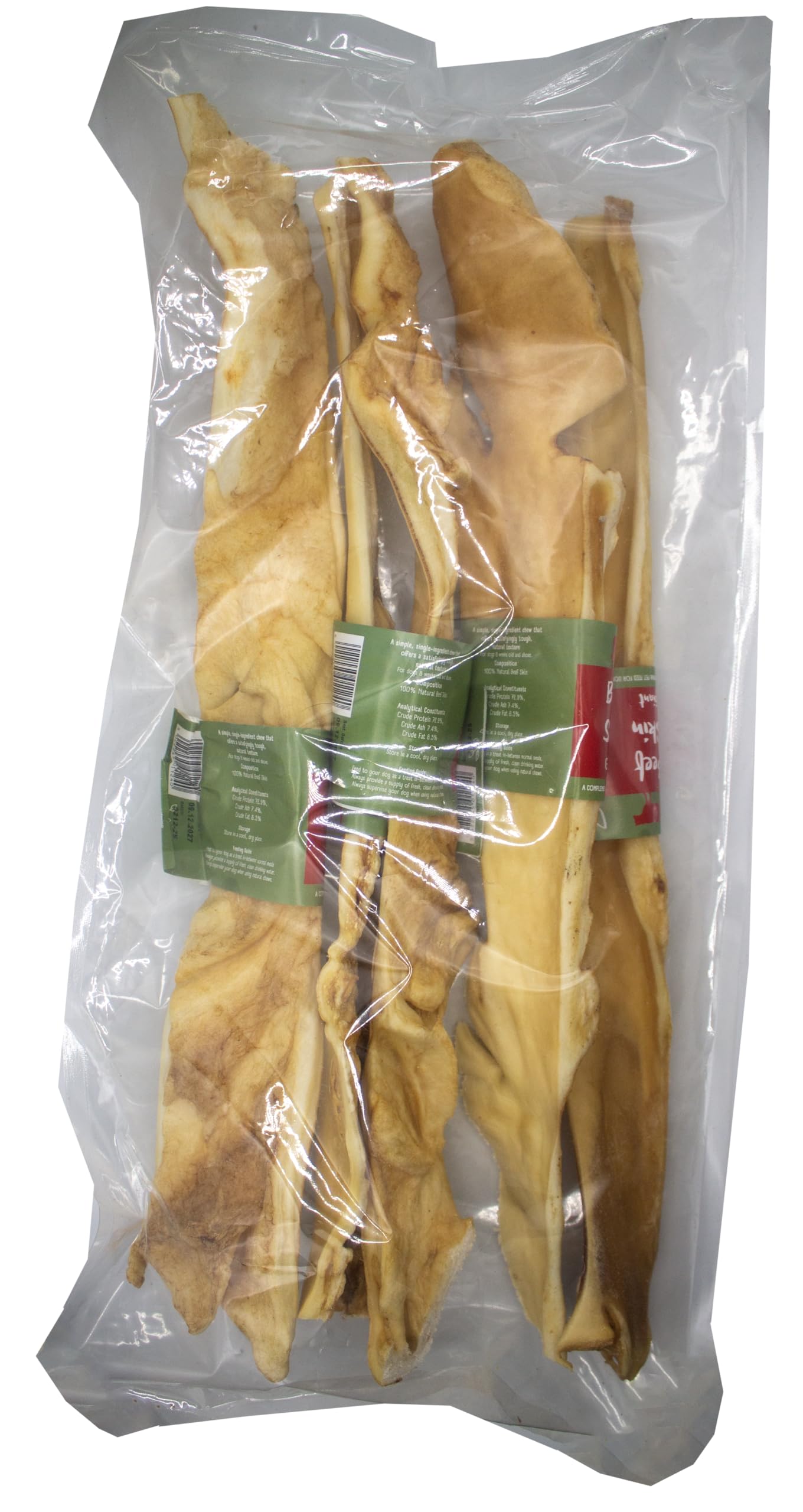 Pure & Natural Beef Skin - Giant 50cm - 5 Pack - 100% Natural Beef Dog Chew - Air Dried & Grain Free