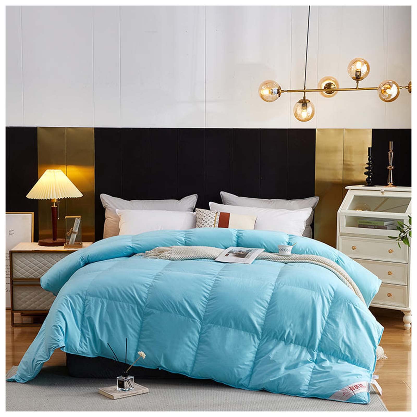 Couette 95% duvet d'oie blanche 220x240cm pour un lit d'hiver douillet en coton