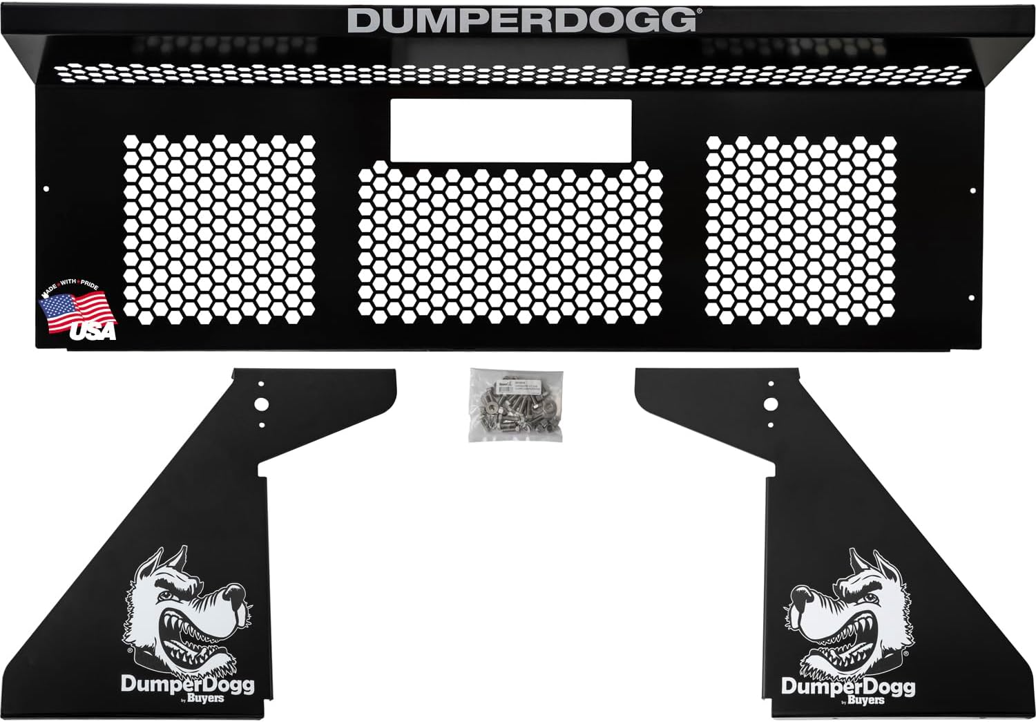 Buyers Products DumperDogg 5531010 Steel Bolt-On Cab Guard, Black
