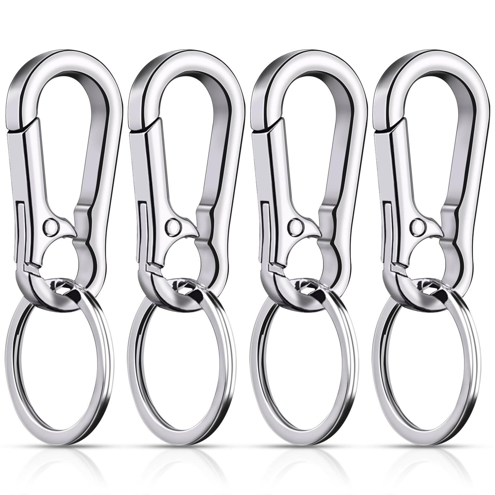 Redamancy 4 Packs Metal Keychain Carabiner, Keychain, Carabiner Clip Keyring, Key Chain, Keyring Key Ring Chain Clips Hook Holder for Men Women-image-45