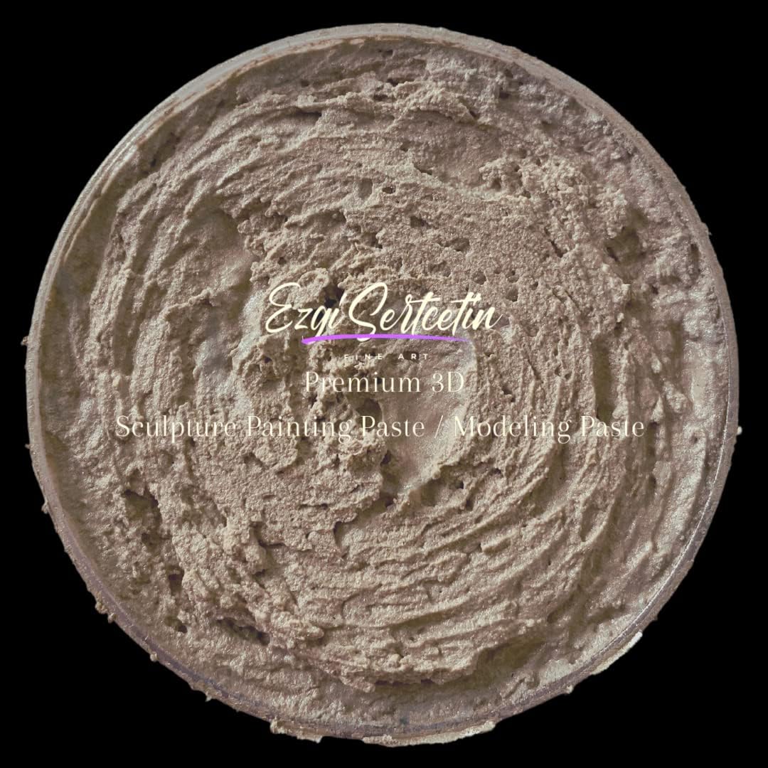 3D Sculpture Painting Paste|Texture Paste|Decorative Plaster|Ready to Use|Unique Metallic Pearl and Neon Colors|Ideal for Artwork|Stencil|Flowers|Texture and Art Relief|6 oz (Nude)