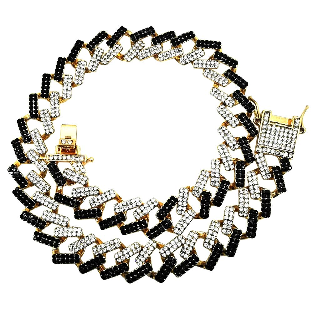 HH BLING EMPIRE Iced Out Diamond Cuban Link Chain for Men Women Silver Gold Miami Cuban Necklaces Hip Hop 16-30 Inches