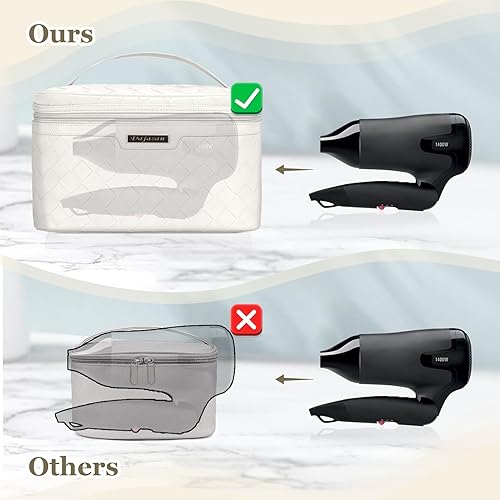 Miniatura 6 de Dajasan Bolsa de maquillaje para cosméticos, bolsa de maquillaje de viaje, estuche organizador de maquillaje de gran capacidad, bolsa de aseo