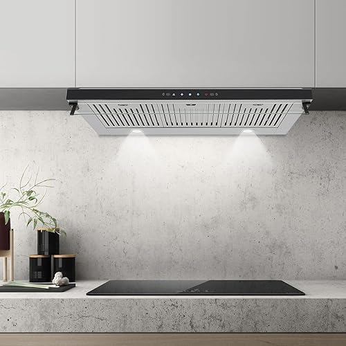 Campana extractora para debajo del gabinete de 1200 CFM, campana de ventilación de cocina de acero inoxidable de 35.4 pulgadas con control táctil y