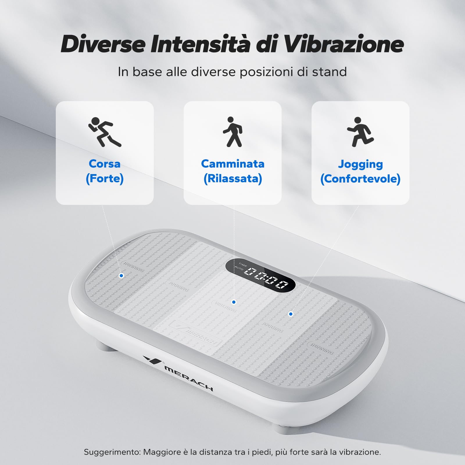MERACH Pedana Vibrante Dimagrante Potente per L'allenamento e il Modellamento, Ampiezza di 13 mm, Capacità di Peso di 200 kg, Pedale in Silicone, Altoparlante Bluetooth Incorporato