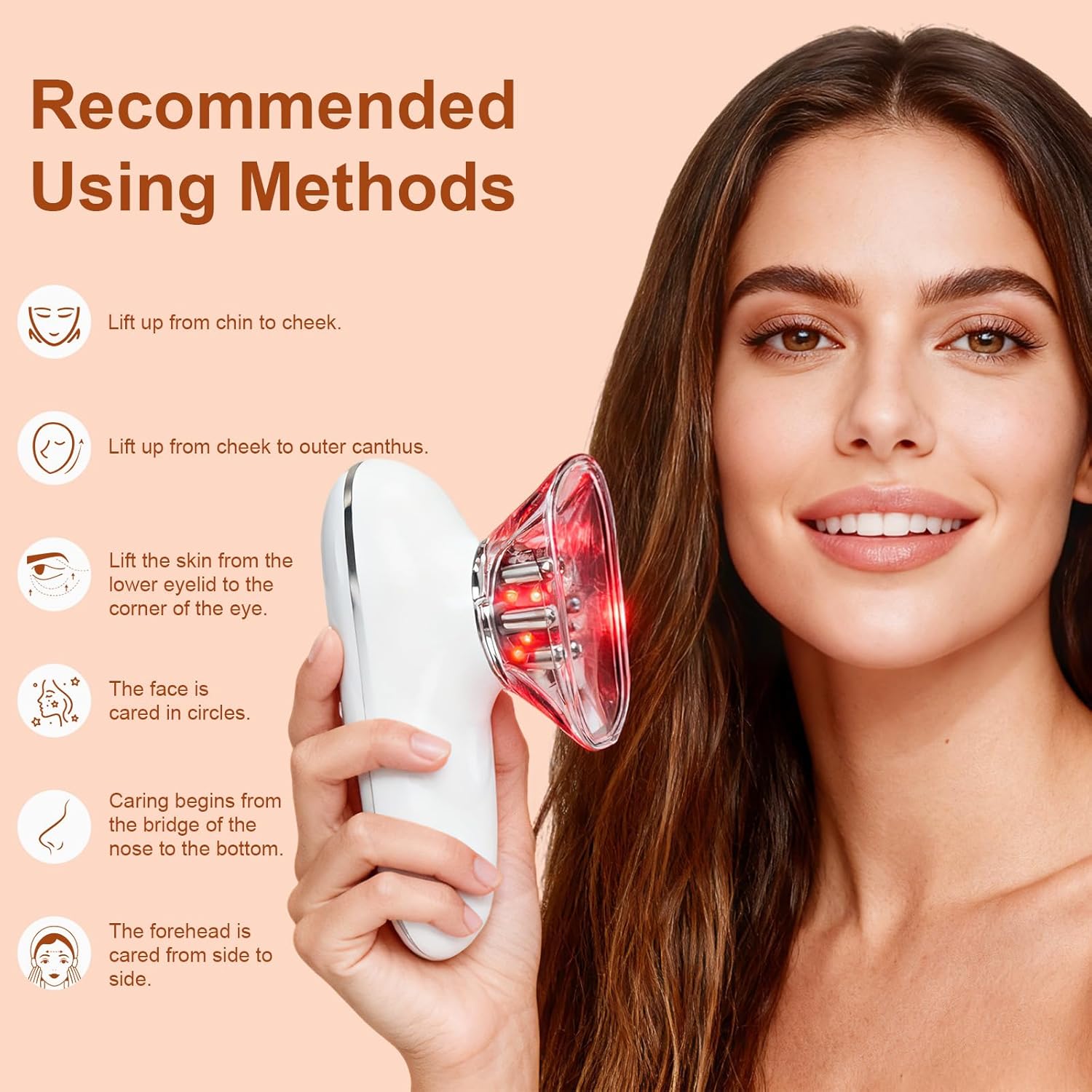 5-in-1 Electric Body Sculpting Massager - Red Blue LED Light Therapy & Microcurrent Tool with Oval/Round Suction Cups for Face & Body Tightening, Cellulite Removal, Lymphatic Drainage - Image 2