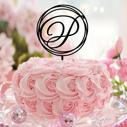 Decoración para tartas con letra Y con diseño de flores, hojas de eucalipto, decoración para tarta de cumpleaños, iniciales de caligrafía, corona,