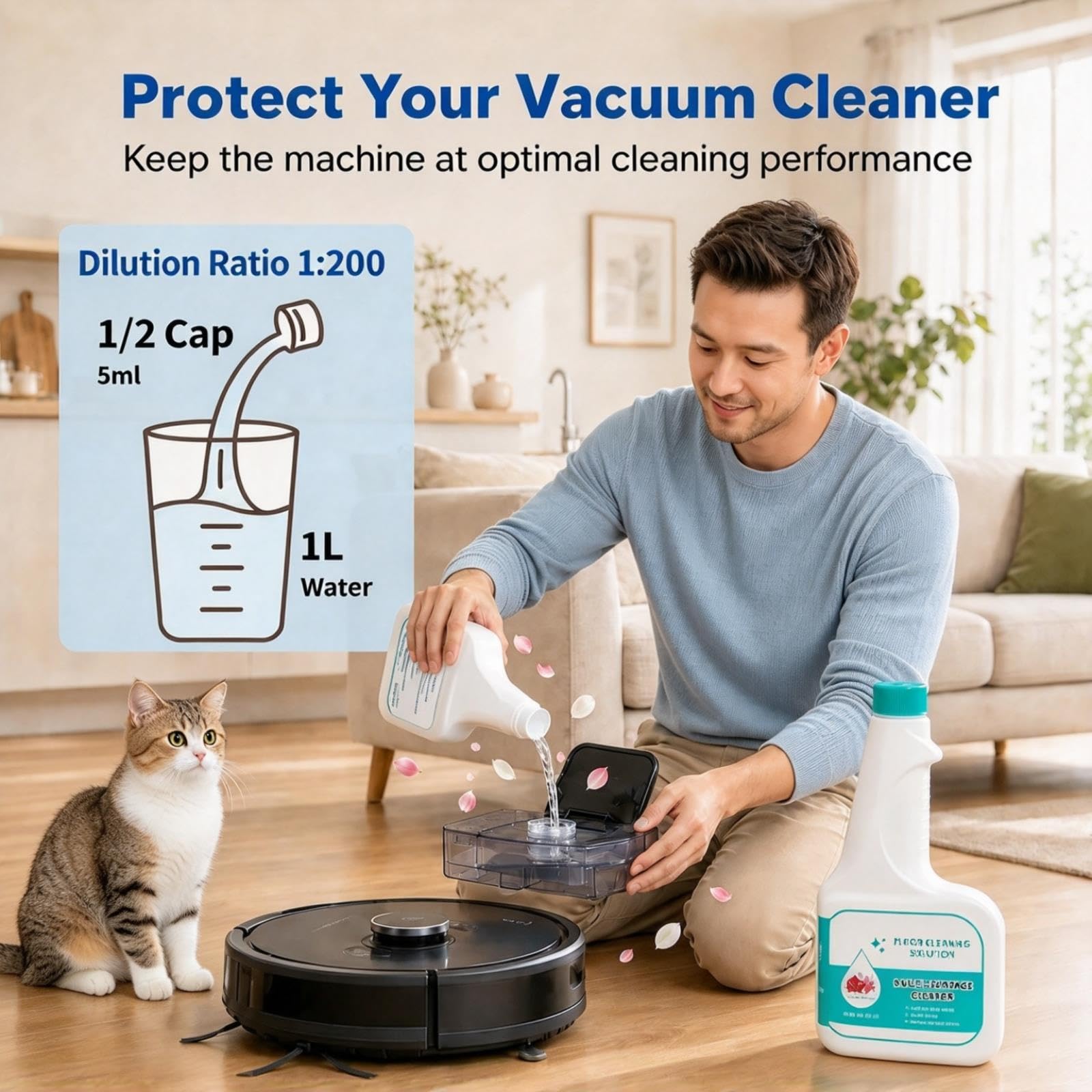 Solución Limpiadora De Suelos 473ml Compatible Con Eufy Robots Aspiradores