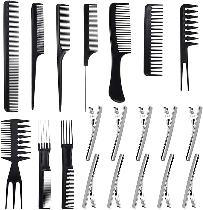 2 PCS Hair Comb Styling Set Barber Hairstylist Accessories,Professional Shaping & Wet Pick Barber Brush Tools, Anti-Static Hair Brush For Men Boys