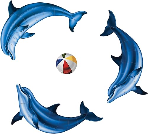 Dolphin Group - Mosaico de porcelana para piscina (10 x 10 pulgadas)