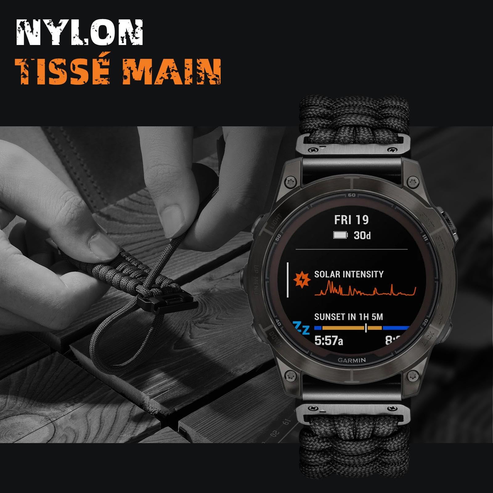 Bandletic 22mm Bracelet Compatible avec Garmin Fenix 6 Pro/6/7/7 Pro/8 47mm