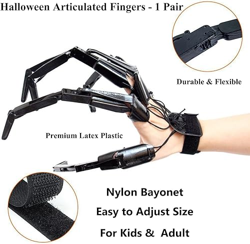 Miniatura 2 de Extensiones de dedos articulados de Halloween, dedo flexible impreso en 3D, con garra de hueso de esqueleto aterrador, necesita montar la extensión