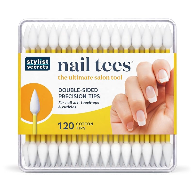 Fran Wilson Nail Tees Hastes de Algodão com Pontas Duplas, 120 unidades, Pacote com 12