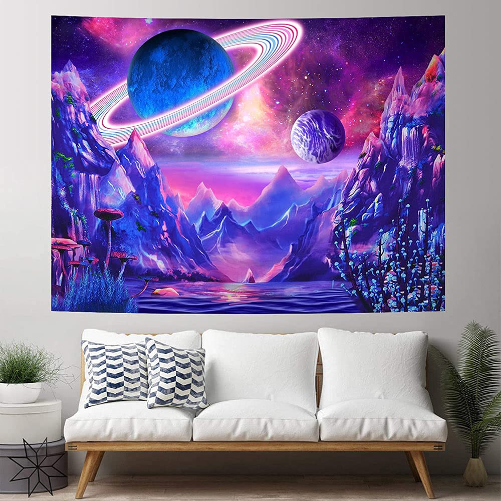 YISUMEI Galaxy Space Tapestry Psychedelic Trippy Tapestry for Bedroom Aesthetic University Solar Tapestries Wall Hanging for Room Decor(L/150x200cm/60x80inch) - Image 4