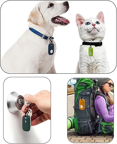 Miniatura 7 de Funda para Tile Pro, funda de silicona suave que absorbe los golpes con accesorios de mosquetón, negro, azul y gris, 3 unidades