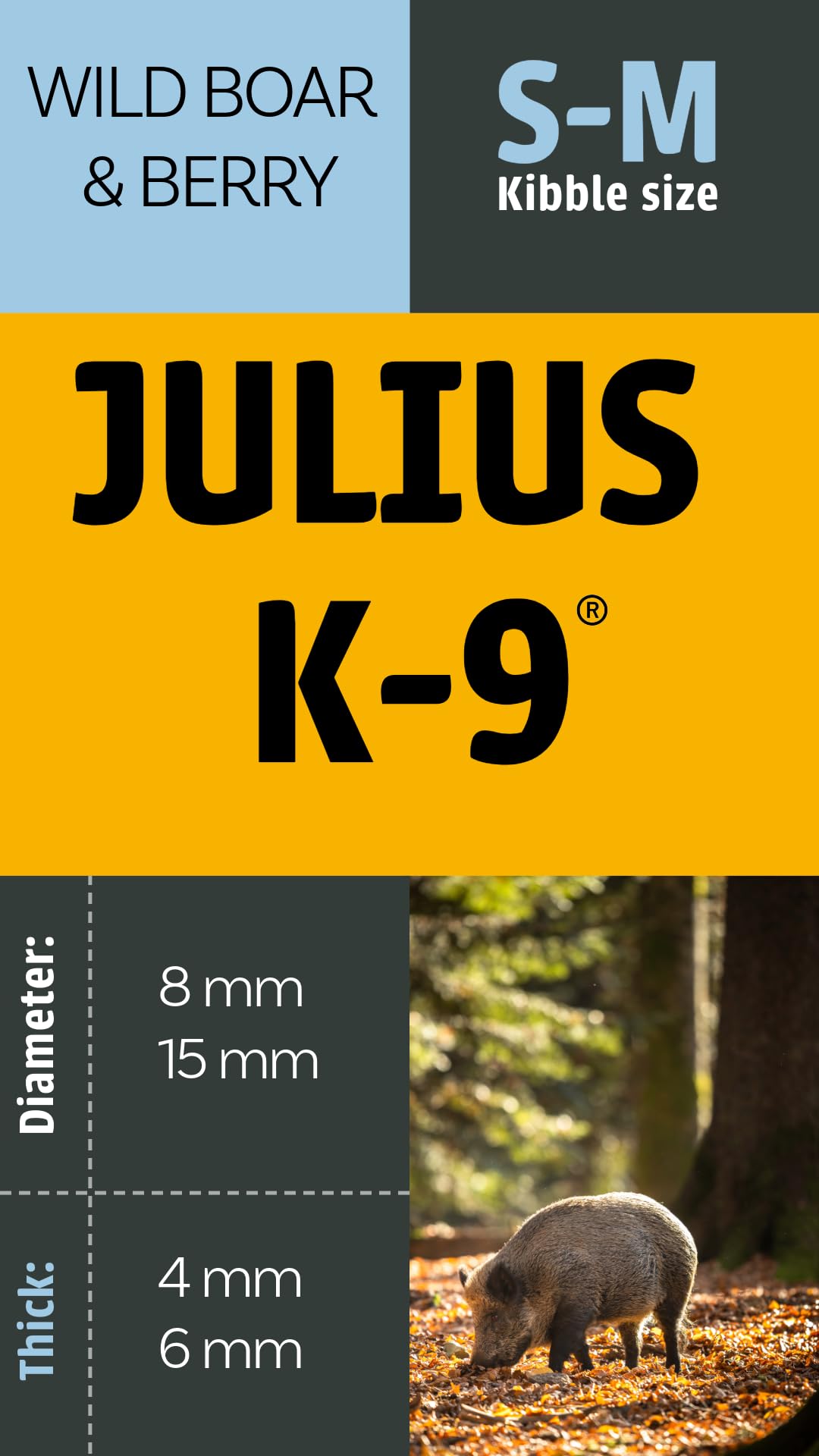 Julius K9 - Getreidefreies und hypoallergenes Hundefutter auf Wildschwein/Lamm/Rind & Kartoffelbasis - Für erwachsene Hunde kleiner Rassen (10kg)