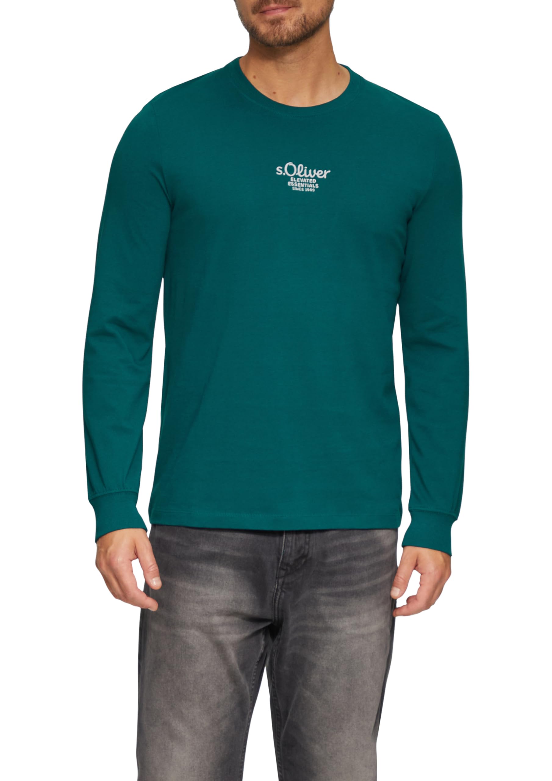 s.Oliver Langarmshirt mit Logo-Stickerei