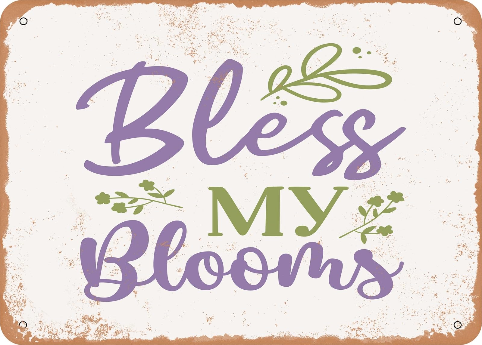 Miaomansenstore Metal Sign - Bless My Blooms - 2 - Vintage Look Sign Home Decor
