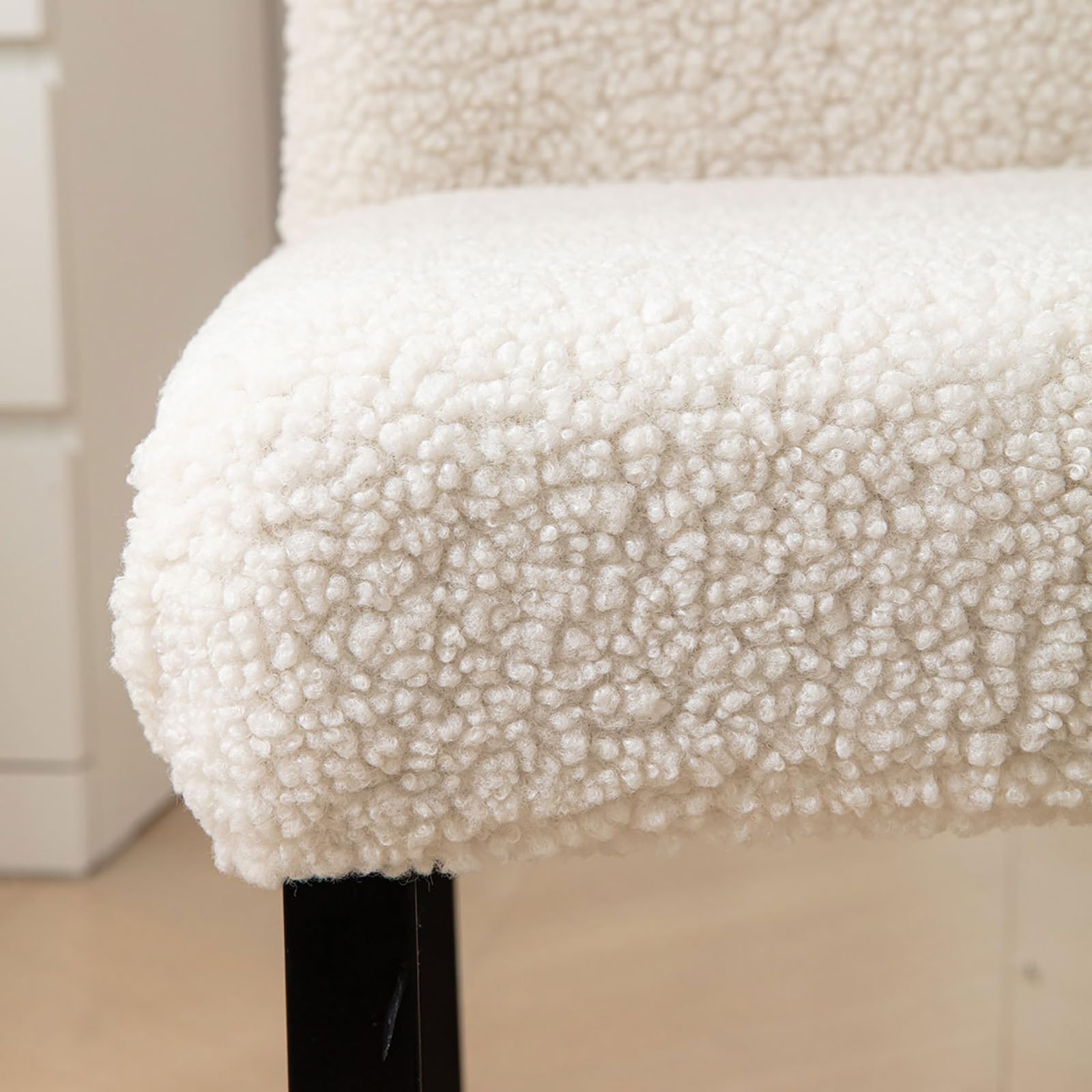 Coprisedie 4 Pezzi Spesso Elasticizzato, Coprisedie con Schienale Rimovibile Lavabile, Copri Sedia da Cucina in Pile Teddy, per Sedie con Schienale Alto Sala da Pranzo Cucina Casa Hotel(White)
