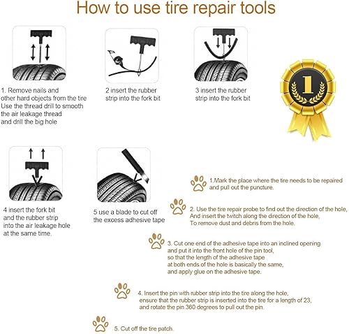 Miniatura 4 de Kit de herramientas de reparación sin cámara para inflador de neumáticos de CO2, motocicleta, ATV, bicicleta