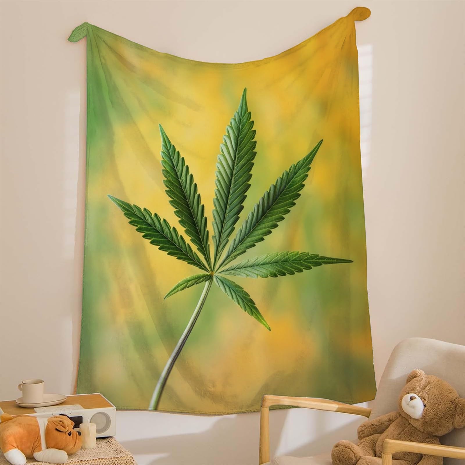 Puszysty koc z zielonego wzgórza, 200 x 200 cm, miękki i dwustronny koc polarowy z marihuany, idealny koc na sofę i łóżko, mg1247
