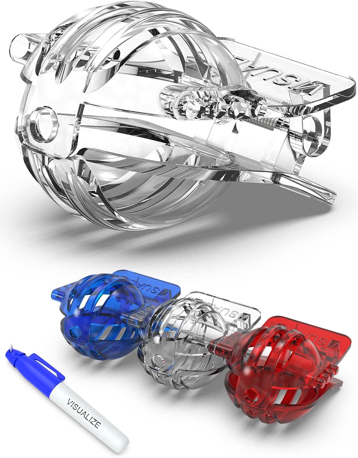 VISUALIZE Tri-Line Golf Ball Marker - Enhanced Precision for Putts & Drives - Alignment Aid with Marking Pens