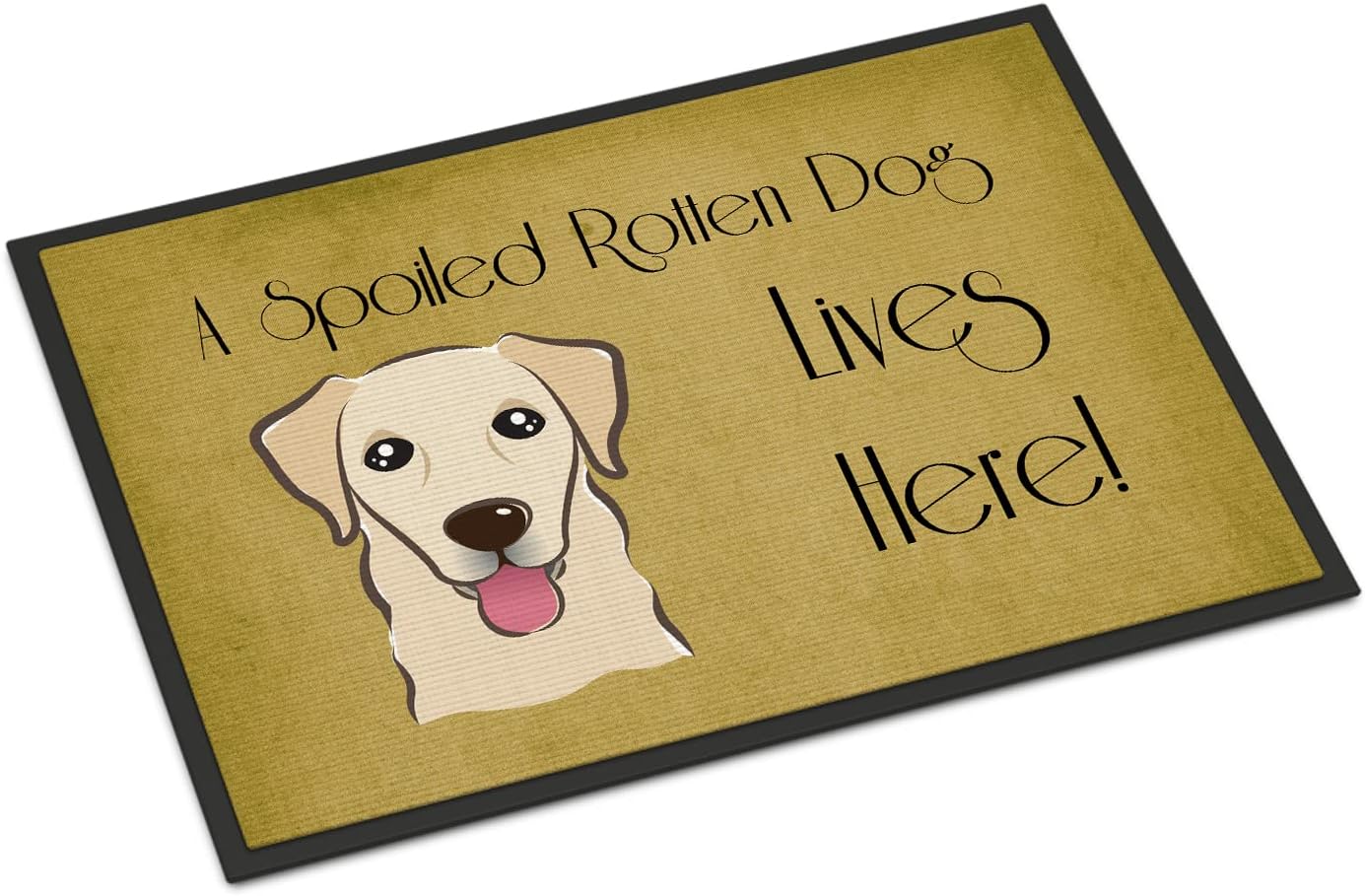 Caroline's Treasures BB1500JMAT Golden Retriever Spoiled Dog Lives Here Doormat 24x36 Front Door Mat Indoor Outdoor Rugs for Entryway, Non Slip Washable Low Pile, 24H X 36W