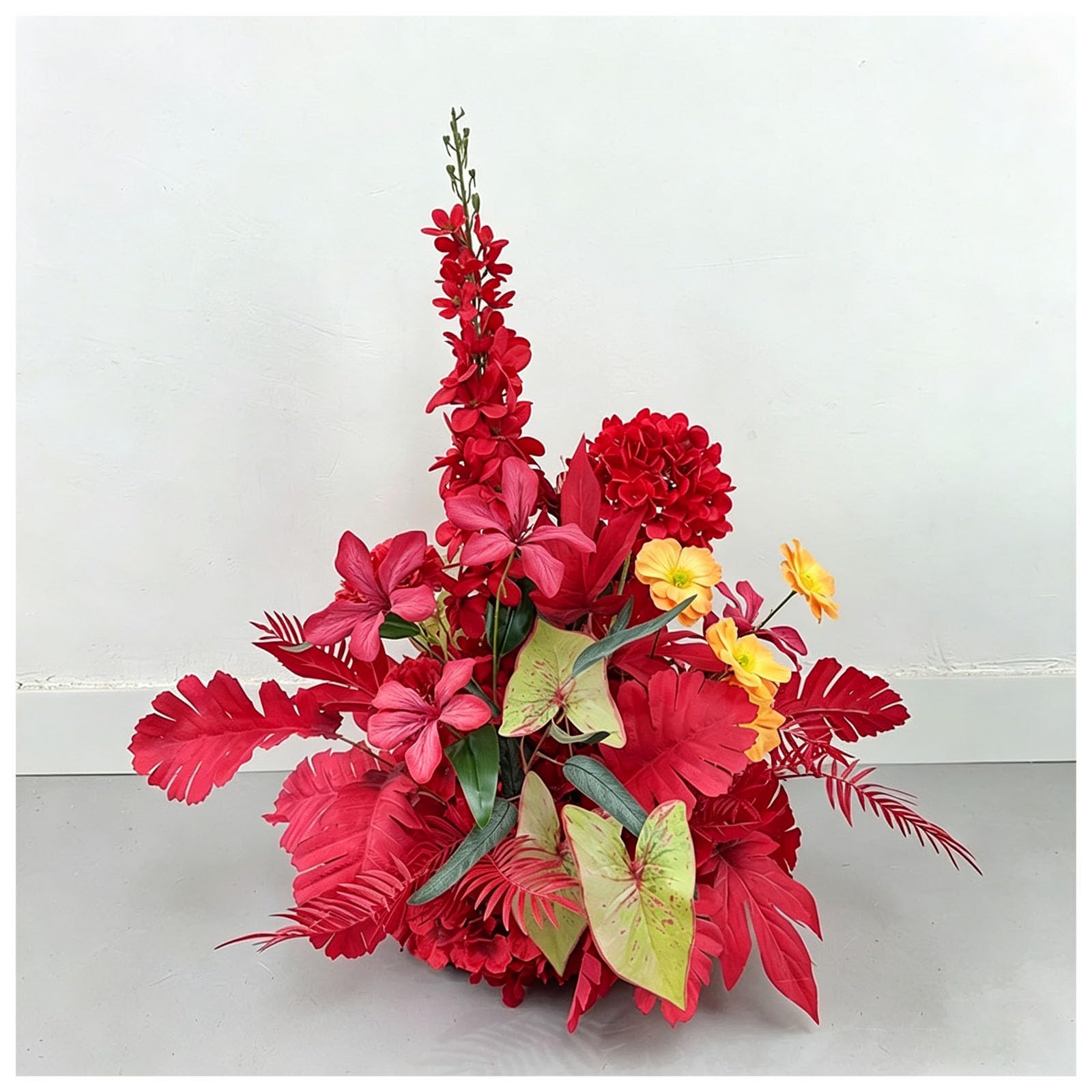 Multiple Styles Artificial Flowers, Hanging Floral Decor Wedding Aisle Flowers, Floor Runner Flowers, For Wedding Reception, Ceremony Backdrop, Hotel Decoration, Window Displ(Size:55*50cm,Color:B)