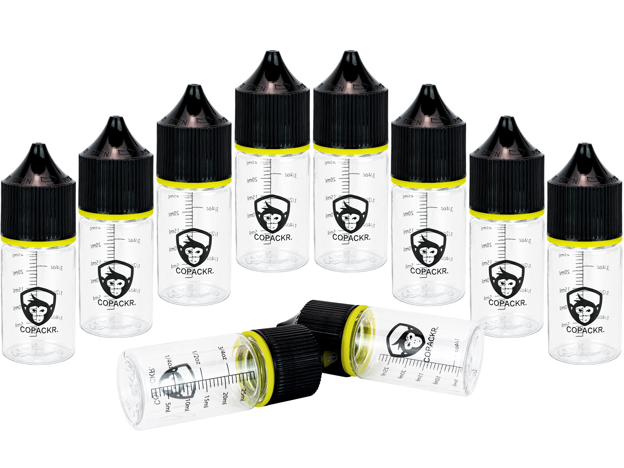 CopackrChubby Gorilla V3 30 ml Stubby Dropper Bottles, Plastic Bottles, Perfect for Travel, with Childproof Cap, Set of 10 (30 ml Stubby)