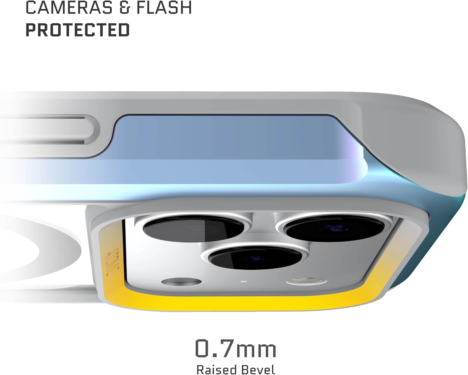 Ghostek Atomic Slim iPhone 17 Pro Max Case - Aluminum Bumper Cover with Clear Back - Shockproof iPhone Case - Compatible with Apple MagSafe Accessories iPhone 17 Pro Max Case MagSafe (6.9")(Prismatic)