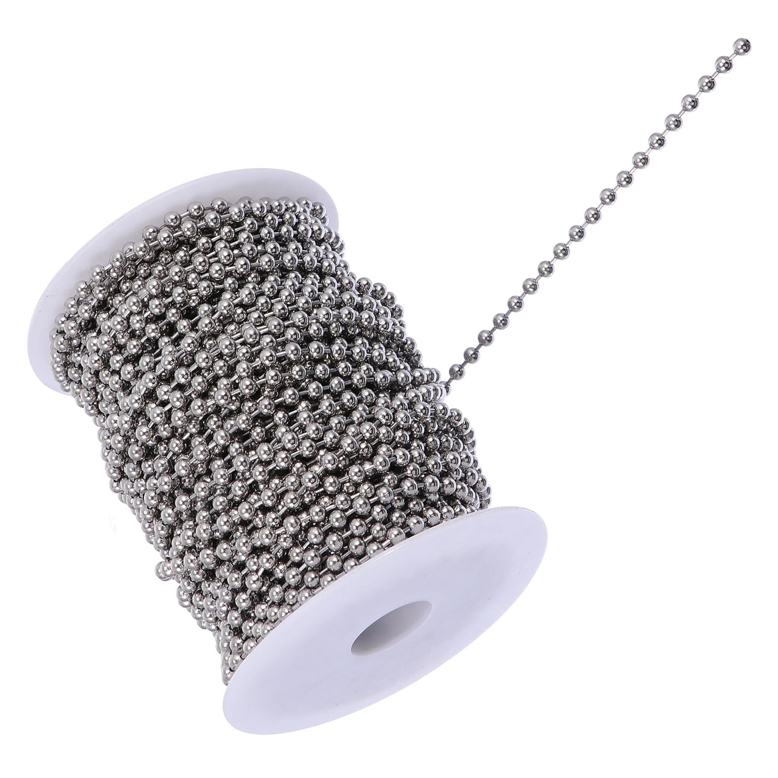 Healvian Cadena de Cuentas de Acero Inoxidable 304 Diámetro 45 MM 30 Metros Cadena de Rodillos Cuentas para Cortinas Ventiladores de Techo y Manualidades Hogar