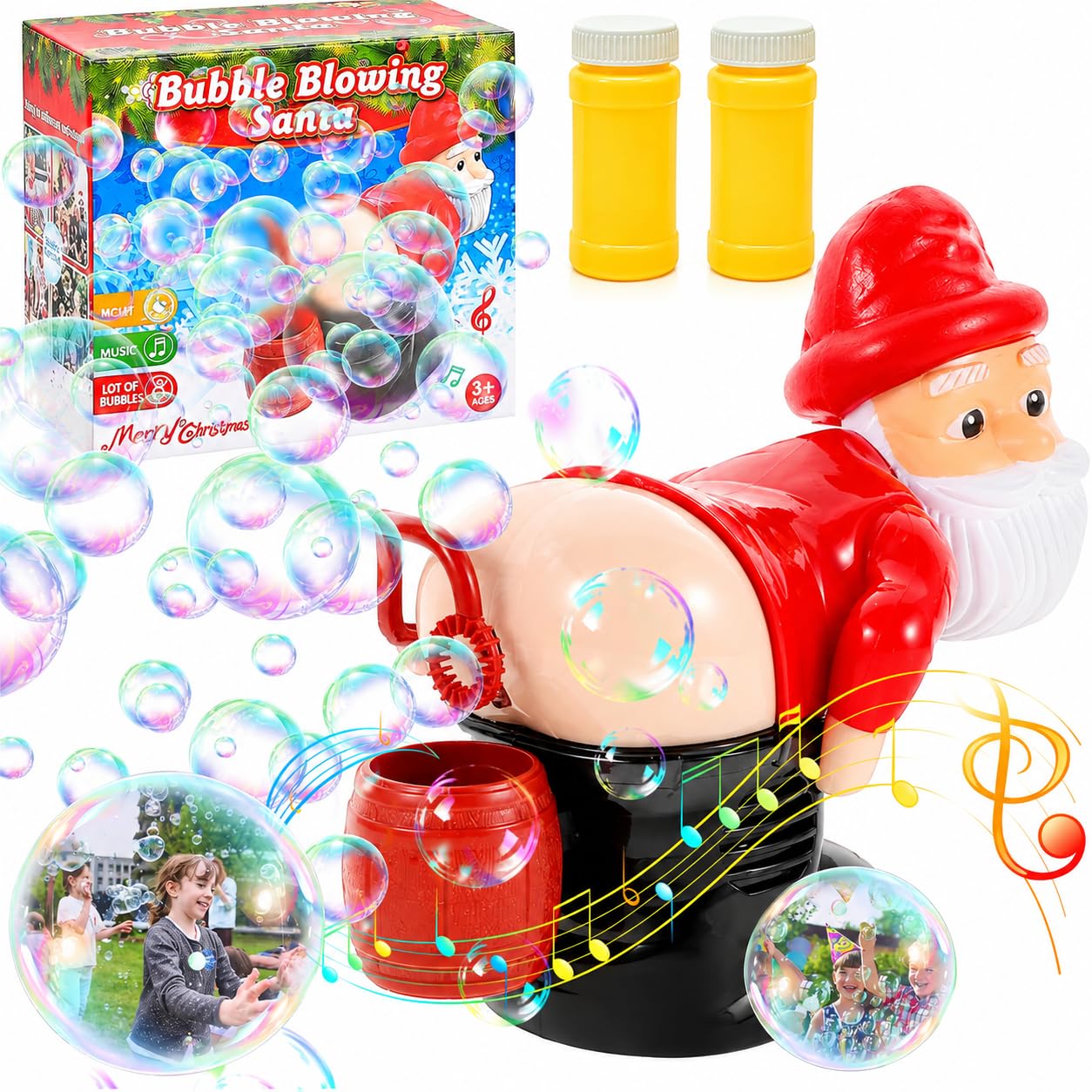 Christmas Bubble Blowing Santa,Funny Farting Santa Bubble Machine for Kids