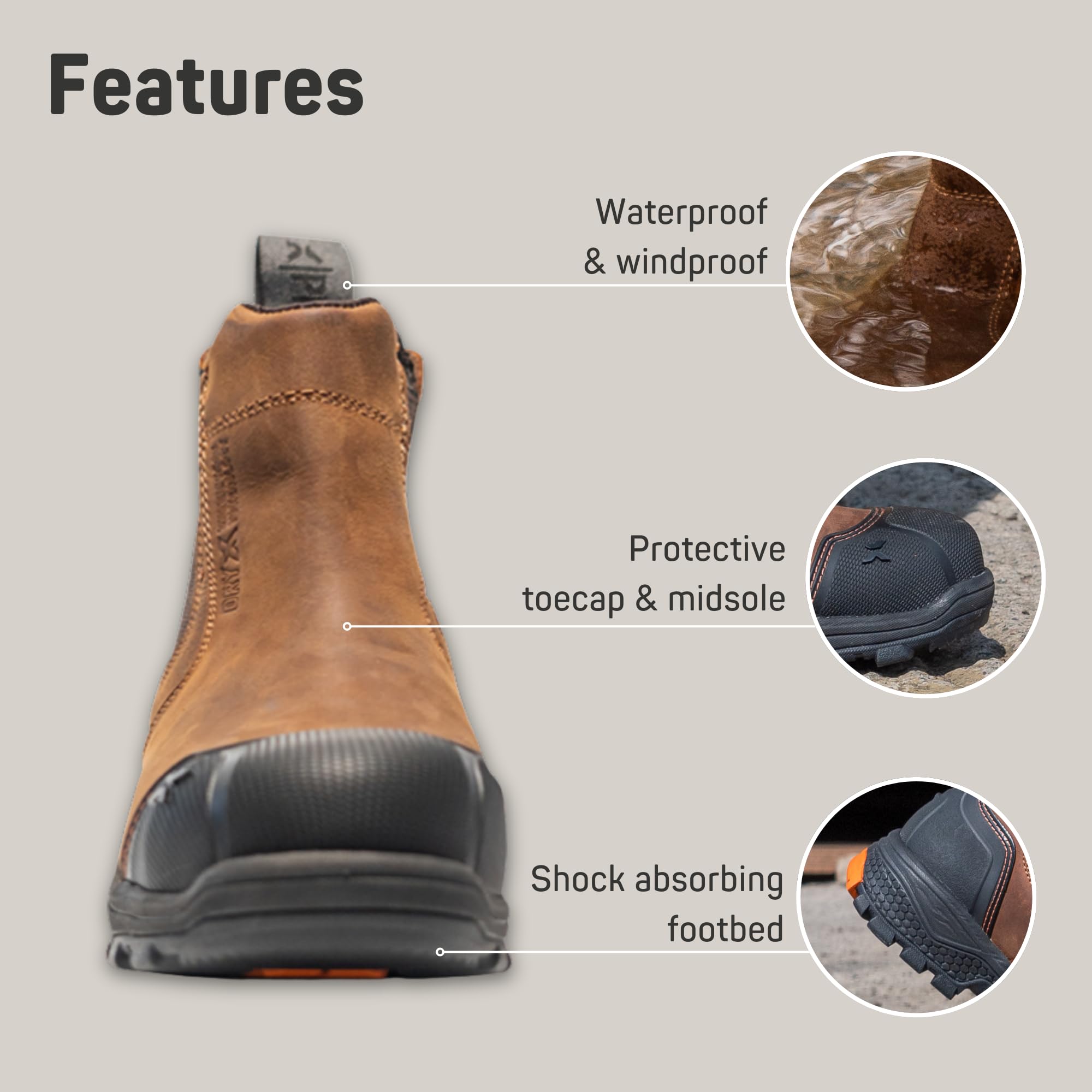 Xpert xp740 Vulcan Mens Negro Composite Toe Seguridad Distribuidor Boot