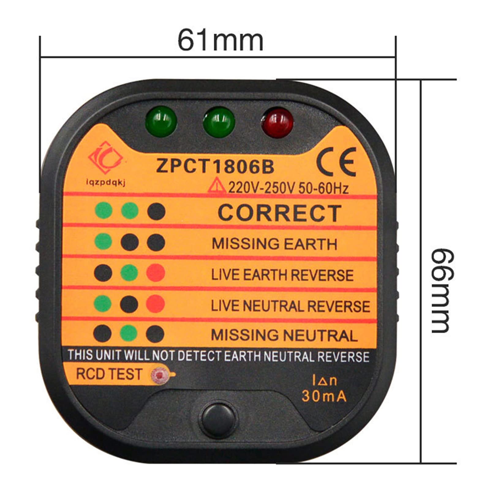 Probador De Enchufes Eléctricos, Detector De Circuito De Enchufes De Red, Herramientas para Equipos Eléctricos, Mostrar Cable Correcto, Polaridad Inversa, Caliente Abierto/Puesta a Tierra