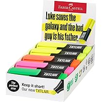 Faber-Castell 154210 – Set di evidenziatori TXTLNR, 10 pennarelli neon per bambini e adulti, mini